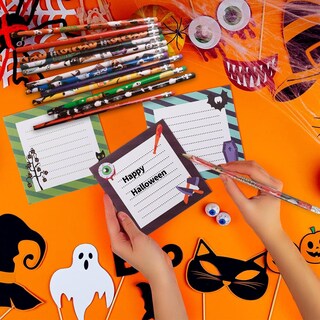 Foto 4 | Foto 4 | Set De 120 Lápices Fyxmi Con Diseño De Halloween Y Gomas De Borrar - Venta Internacional.