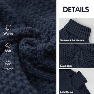 Foto 4 | Foto 4 | Suéter Para Perros Cuello Alto Cuello Alto Ropa De Invierno Tejida - Venta Internacional.