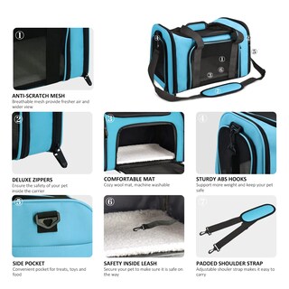 Foto 3 | Foto 3 | Transportín Para Mascotas Henkelion Para Gatos Y Cachorros De Hasta 7 Kg Color Azul - Venta Internacional.