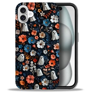 Foto 3 | Foto 3 | Funda Híbrida A Prueba De Golpes Con Diseño Floral De Fantasmas De Halloween Para Iphone 16 - Venta Internacional.