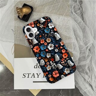 Foto 5 | Foto 5 | Funda Híbrida A Prueba De Golpes Con Diseño Floral De Fantasmas De Halloween Para Iphone 16 - Venta Internacional.