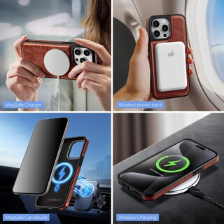 Foto 5 | Foto 5 | Funda Tipo Cartera Skyeagle Magsafe 2 En 1 Para Iphone 15 Pro Max Color Marrón - Venta Internacional.