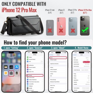 Foto 2 | Foto 2 | Funda Tipo Cartera Tipo Bandolera Compatible Con Iphone 12 Pro Max - Venta Internacional.