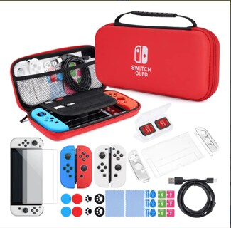 Foto 1 | Foto 1 | Kit De Estuche Y Accesorios Para Nintendo Switch Oled Paquete De Juegos Funda De Transporte Funda Protectora De Pantalla Funda