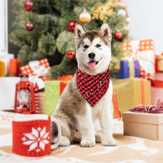 Foto 2 | Foto 2 | Bandana Malier Christmas Classic A Cuadros Con Forma De Copo De Nieve Para Perro Paquete De 2 - Venta Internacional.
