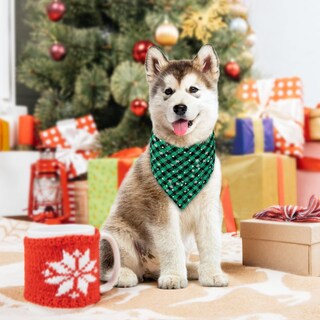 Foto 6 | Foto 6 | Bandana Malier Christmas Classic A Cuadros Con Forma De Copo De Nieve Para Perro Paquete De 2 - Venta Internacional.