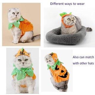 Foto 7 | Foto 7 | Disfraz De Calabaza Para Mascotas Aniac Sombrero Y Poncho Ajustables Para Gatos - Venta Internacional.