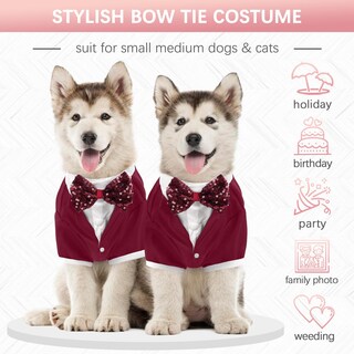 Foto 4 | Foto 4 | Disfraz De Perro Tuxedo Kuoser Rojo Para Bodas Fiestas De Cumpleaños - Venta Internacional.