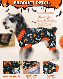 Foto 2 | Foto 2 | Pijama Xpudac Para Perro De Halloween Paquete De 4 Unidades Tamaño Pequeño Y Mediano - Venta Internacional.