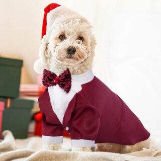 Foto 6 | Foto 6 | Disfraz De Perro Tuxedo Kuoser Con Pajarita Roja Para Fiesta Talla S - Venta Internacional.