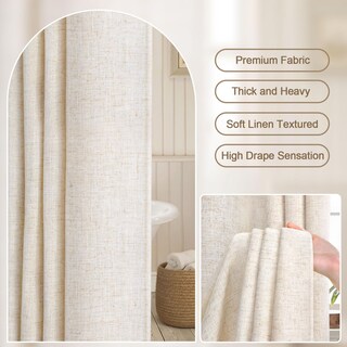 Foto 2 | Foto 2 | Cortina De Ducha Awellife Estilo Lino Y Lino Color Beige 90 X 180 Cm Con Ganchos - Venta Internacional.