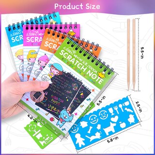 Foto 2 | Foto 2 | Libretas Scratch Paper Arts Pokonboy Rainbow Para Niños 24 Unidades - Venta Internacional.