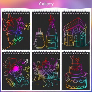 Foto 3 | Foto 3 | Libretas Scratch Paper Arts Pokonboy Rainbow Para Niños 24 Unidades - Venta Internacional.