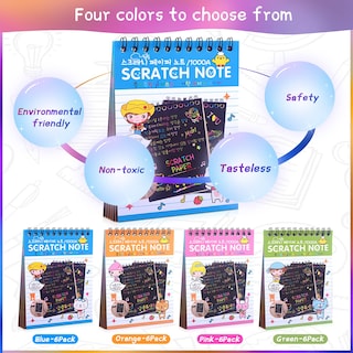 Foto 4 | Foto 4 | Libretas Scratch Paper Arts Pokonboy Rainbow Para Niños 24 Unidades - Venta Internacional.