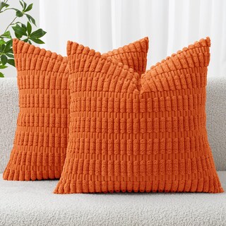Foto 1 | Foto 1 | Funda De Almohada Miulee De Pana Naranja 45 X 45 Cm Paquete De 2 - Venta Internacional.