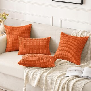 Foto 4 | Foto 4 | Funda De Almohada Miulee De Pana Naranja 45 X 45 Cm Paquete De 2 - Venta Internacional.