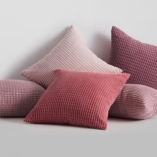 Foto 7 | Foto 7 | Fundas De Almohada Topfinel De Pana A Rayas Rosas 50 X 50 Cm Juego De 4 - Venta Internacional.