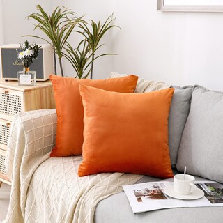 Foto 1 | Foto 1 | Fundas De Almohada Decorativas Nini All Velvet 45 X 45 Cm 2 Unidades Color Naranja - Venta Internacional.