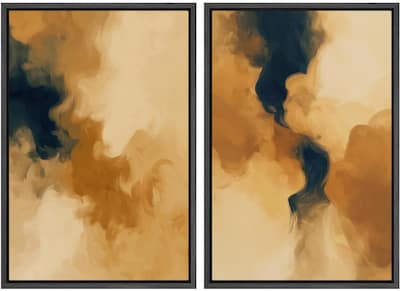 Foto 1 | Foto 1 | Set De Arte Mural Con Estampado Sobre Lienzo Signleader Golden Flow 24 X 36 Cm X 2 - Venta Internacional.