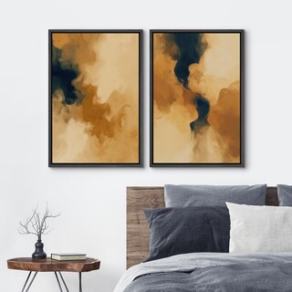 Foto 3 | Foto 3 | Set De Arte Mural Con Estampado Sobre Lienzo Signleader Golden Flow 24 X 36 Cm X 2 - Venta Internacional.