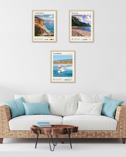 Foto 5 | Foto 5 | Cuadro De Pared Enmarcado Hesendot Madera De Roble Natural San Diego Surfing - Venta Internacional.