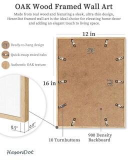 Foto 6 | Foto 6 | Cuadro De Pared Enmarcado Hesendot Madera De Roble Natural San Diego Surfing - Venta Internacional.