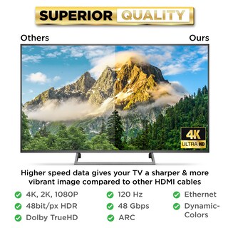 Foto 4 | Foto 4 | Cable Hdmi Powerbear 4k De 12 2 M/40 Pies De Alta Velocidad Con Conectores Dorados - Venta Internacional.