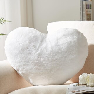 Foto 1 | Foto 1 | Almohada Con Forma De Corazón Yrxrus Piel Sintética De Conejo Blanca 36 X 43 Cm - Venta Internacional.
