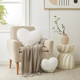 Foto 2 | Foto 2 | Almohada Con Forma De Corazón Yrxrus Piel Sintética De Conejo Blanca 36 X 43 Cm - Venta Internacional.