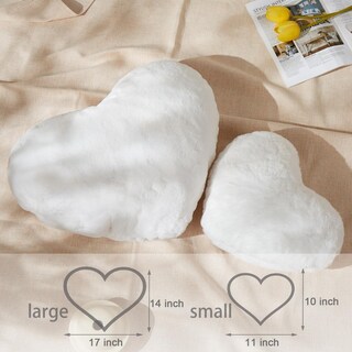 Foto 3 | Foto 3 | Almohada Con Forma De Corazón Yrxrus Piel Sintética De Conejo Blanca 36 X 43 Cm - Venta Internacional.
