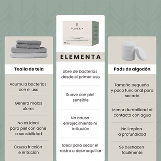 Foto 7 | Foto 7 | Elementa Toallas Faciales Secas Desechables Extra Grandes (rostro Limpio Y Sin Bacterias) Hipoalergénicas 100% Biodegradables