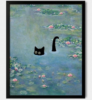 Foto 1 | Foto 1 | Arte De Pared Hamduker Con Estampado De Gatos Monet Divertidos Nenúfares - Venta Internacional.