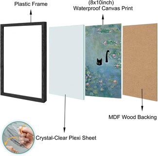 Foto 2 | Foto 2 | Arte De Pared Hamduker Con Estampado De Gatos Monet Divertidos Nenúfares - Venta Internacional.