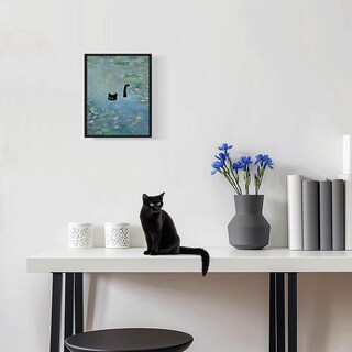 Foto 3 | Foto 3 | Arte De Pared Hamduker Con Estampado De Gatos Monet Divertidos Nenúfares - Venta Internacional.