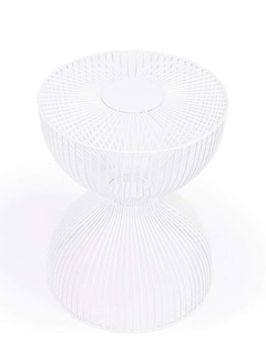 Foto 3 | Foto 3 | Mesa Auxiliar Offex De Aspecto Industrial  Metal Ligero  Blanco - Venta Internacional.