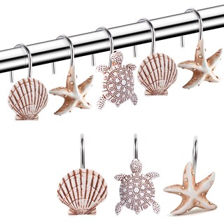 Foto 1 | Foto 1 | Ganchos Para Cortinas De Ducha Gifzaa Seashell Turtles Paquete De 12 - Venta Internacional.