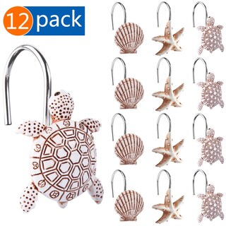 Foto 3 | Foto 3 | Ganchos Para Cortinas De Ducha Gifzaa Seashell Turtles Paquete De 12 - Venta Internacional.