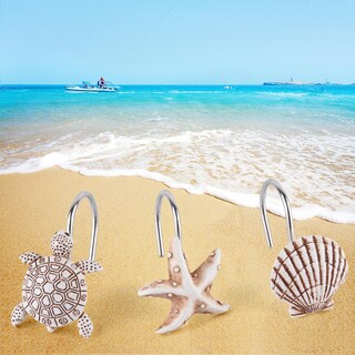 Foto 4 | Foto 4 | Ganchos Para Cortinas De Ducha Gifzaa Seashell Turtles Paquete De 12 - Venta Internacional.