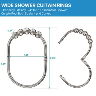 Foto 4 | Foto 4 | Ganchos Para Cortinas De Ducha Mengjingo Anchos Resistentes A La Corrosión De Acero Inoxidable - Venta Internacional.
