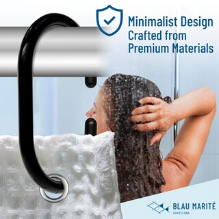 Foto 4 | Foto 4 | Ganchos Para Cortinas De Ducha Blau Marité 12 De Metal En Forma De C Color Negro - Venta Internacional.