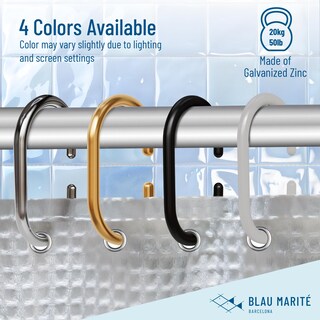 Foto 5 | Foto 5 | Ganchos Para Cortinas De Ducha Blau Marité 12 De Metal En Forma De C Color Negro - Venta Internacional.