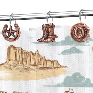 Foto 2 | Foto 2 | Ganchos Para Cortinas De Ducha Xinhw Western Cowboy Decoración De Baño - Venta Internacional.