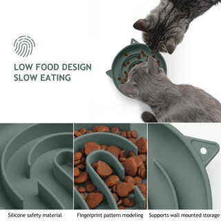 Foto 2 | Foto 2 | Laberinto De Huellas Dactilares De Silicona Slow Feeder Cat Bowl Coomazy - Venta Internacional.