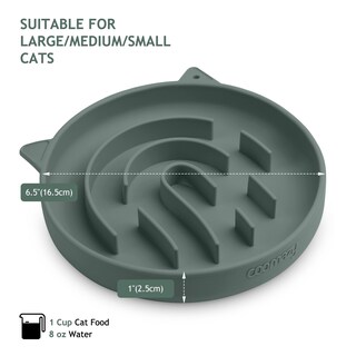 Foto 3 | Foto 3 | Laberinto De Huellas Dactilares De Silicona Slow Feeder Cat Bowl Coomazy - Venta Internacional.