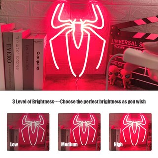 Foto 4 | Foto 4 | Letrero De Neón Con Forma De Araña Para Decoración De Habitación Led Con Alimentación Usb Rojo - Venta Internacional.