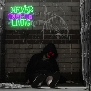 Foto 7 | Foto 7 | Letrero De Neón Cktbley Con El Tema De Halloween Never Trust The Living - Venta Internacional.