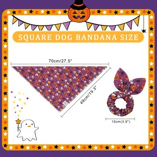 Foto 2 | Foto 2 | Set De Pañuelos Y Coleteros Para Perros E-clover Halloween Girl Purple - Venta Internacional.