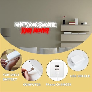 Foto 3 | Foto 3 | Letrero Decorativo Symone Scary Movie Neon Light Usb 40 X 13 Cm - Venta Internacional.