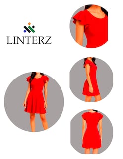 Foto 6 | Foto 6 | Vestido Corto Linterz Bulgaria Rojo Casual de Moda para Mujer