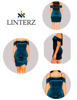 Foto 5 | Foto 5 | Vestido Linterz Egipto Corto Casual de Moda Verde Botella para Mujer